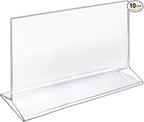 Azar Displays 142718 11-Inch Width by 7-Inch Height Top-Load Acrylic Sign Holder, 10-Pack