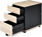 Pemberly Row 3-Drawer Engineered Wood Vertical Mobile Filling Cabinet in Natural