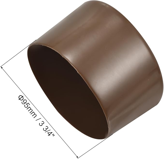 uxcell 4pcs Rubber End Caps 95mm(3 3/4") ID Vinyl Round Tube Bolt Cap Cover Screw Thread Protectors Brown, 50mm Height
