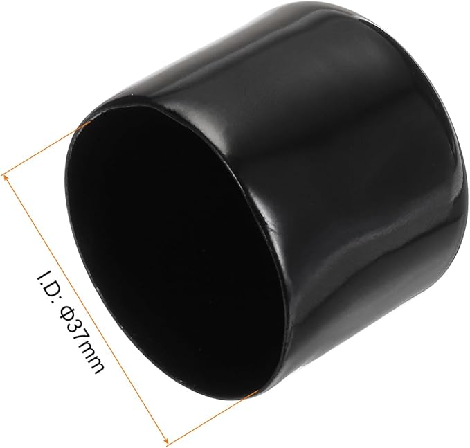 uxcell 5pcs Rubber End Caps 37mm ID Vinyl Round Tube Bolt Cap Cover Screw Thread Protectors Black