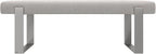 VANT Upholstered Bed Bench - Ribbed Stone - Brushed Nickel - Contemporary Modern, Bedroom Bench Seat, Hallway, or Entryway
