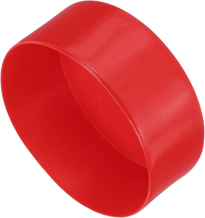 uxcell 4pcs Rubber End Caps 4 3/4"(120mm) ID Vinyl Round End Cap Cover Screw Thread Protectors Red, 50mm Height