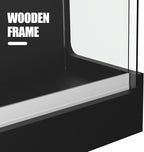 48" W x 22" D x 42" H - Retail Display Case,Ledgetop Counter with Showcase Front, Black Retail Counter with Glass Display Cabinet