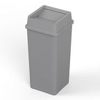 Square Commercial Trash/Garbage Can | Outdoor/Office/Restaurant/School/Kitchen (Trash Can with Lid, Gray, 50 Gallon)