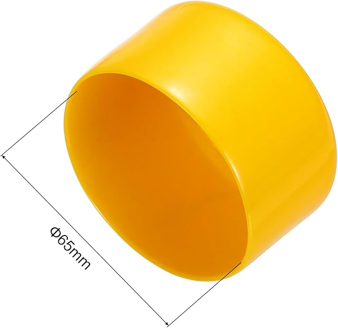 uxcell 10pcs Rubber End Caps 65mm(2.6 Inch) ID Vinyl Round End Cap Cover Screw Thread Protector Yellow