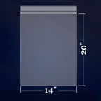 iMailer 500 Count 14" x 20" Large Clear Plastic Reclosable Poly Zip Bags - 2 Mil, 2 Gallon for Clothing, T-Shirts, Pants