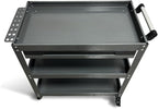 Metal 3 Tier Rolling Tool Cart with Drawer, Steel Utility Cart on Wheels, for Warehouse Garage Workshop