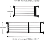 BAOYOUNI Adjustable Shelving Expandable Closet Shelves Tension Rod Clothes Hanger Storage Rack DIY Cabinet Wardrobe Kitchen Bathroom Divider Separator Organizer, Black, 2 Pack