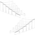 12 Pcs Small Size Acrylic Display Risers, 2 Sets Acrylic Risers Display Stands, 0.15" Thick Clear Shelf Riser, Risers Display Stands for Perfume, Dessert, Candy, Figure, Toys, Jewelry Showcase