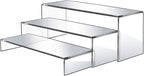 3 Pcs Large Acrylic Display Risers, 12" Large Risers Display Stands, 0.19" Thick Clear Risers Display Stands, Clear Rectangular Display Shelf for Showcase, Collectibles, Cupcake, Dessert