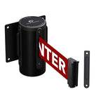 Crowd Control Warehouse - CCW Series WMB-120 Fixed Wall Mount Retractable Belt Barrier - 11 Foot, Red"Caution: DO NOT Enter" Belt with Black Steel Case