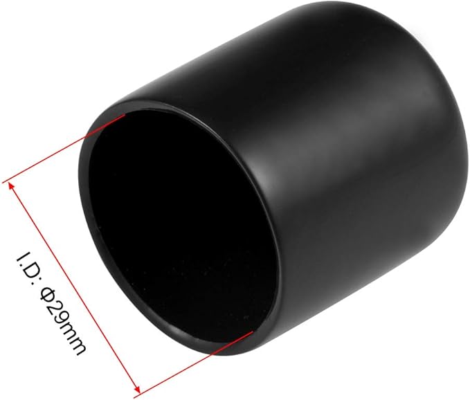 uxcell 5pcs Rubber End Caps 29mm ID Vinyl Round Tube Bolt Cap Cover Screw Thread Protectors Black