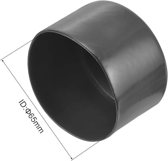 uxcell 10pcs Rubber End Caps 65mm(2 9/16") ID Vinyl Round End Cap Cover Screw Thread Protector Dark Grey