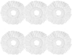6-Pack Spin Mop Heads Refill, Easy Wring Microfiber Replacement Pads for Deep Cleaning, Universal Fit for Most Round Spin Mops