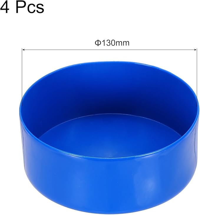 uxcell 4pcs Rubber End Caps 130mm(5 Inch) ID Vinyl Round End Cap Cover Screw Thread Protectors Blue, 50mm Height