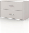 Homes: Inside + Out Apexa 2-Drawer Wooden Stackable Storage Drawers, Small Food Pantry Cabinet, Cajonera De Madera, Underbed Drawer Dorm Teen Room Decor & Bedroom, Home Office, Kitchen, Taupe Grey