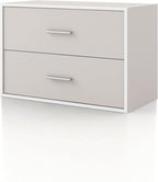 Homes: Inside + Out Apexa 2-Drawer Wooden Stackable Storage Drawers, Small Food Pantry Cabinet, Cajonera De Madera, Underbed Drawer Dorm Teen Room Decor & Bedroom, Home Office, Kitchen, Taupe Grey