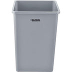 Global Industrial Square Plastic Garbage Can, 35 Gallon Capacity, Indoor/Outdoor Rated, 19-1/2"W x 19-1/2"D x 27-4/5"H, Utility Trash Can, No Lid, Gray