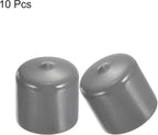 uxcell 10pcs Rubber End Caps 33mm ID Vinyl Round End Cap Cover Screw Thread Protectors Dark Grey