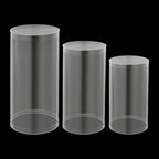 5PCS Clear Cylinder Pedestal Stands, Acrylic Transparent Round Pedestal Display Plinth Pillars, Acrylic Cylinder Round Display Plinth Cake Tables for Party, Flowers, Event Decoration
