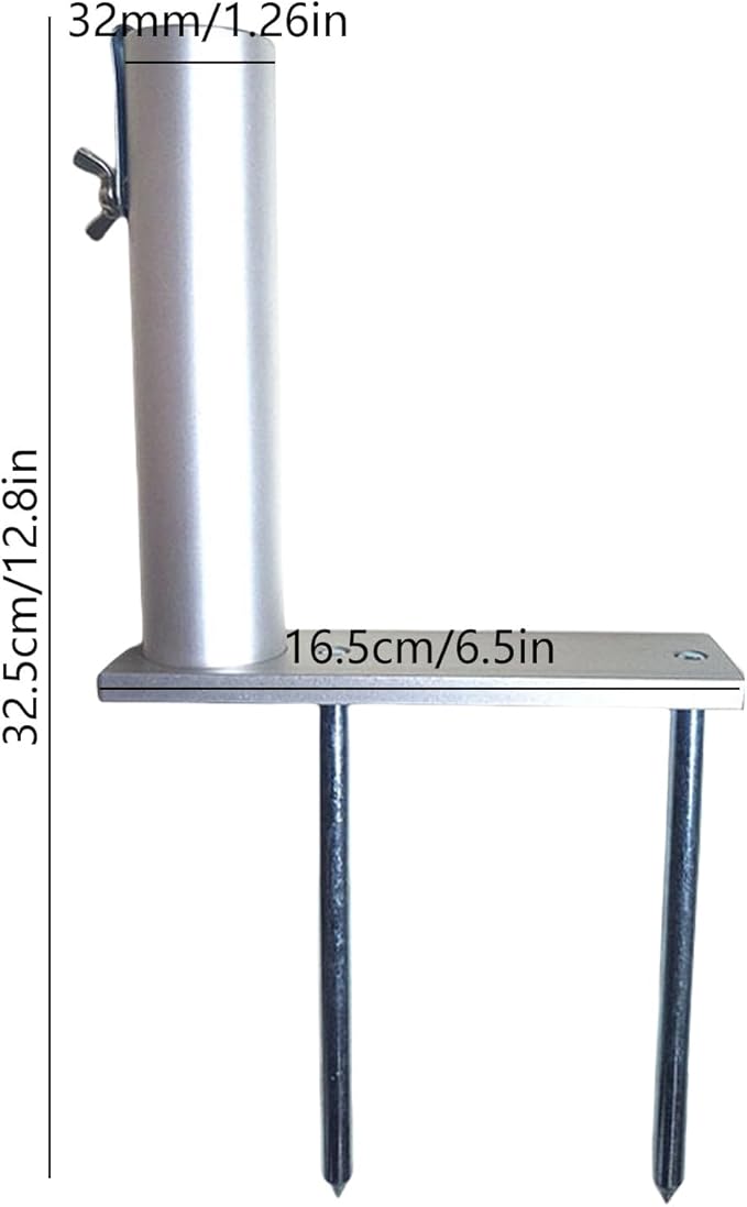 Reinforced Heavy Gauges Ground Anchors Stake with Anticorrosion Coating Suitable for Permanent Garden Umbrella Aluminum Courtyards Parasol Anchoring Base