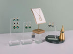 GemeShou 3pcs clear earring stand jewelry display for show, acrylic earring holder hanger for women, small earring jewelry display for selling Photo【Acrylic Earring L Stand-3pcs 】