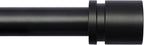 Curtain Rods for Windows 16 to 28 Inches Adjustable Length 1 Inch Diameter Window Curtain Rod with Aluminium Finials, Black