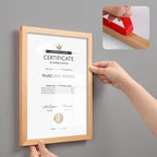 Wall Mount Acrylic Sign Holder Self Adhesive Magnetic Display Frame Clear Document Frame for Office, Store, School, Home, Wall Picture Frame (Beech A5 148×210mm/5.83×8.27inches)