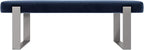VANT Upholstered Bed Bench - Velvet Navy - Brushed Nickel - Contemporary Modern, Bedroom Bench Seat, Hallway, or Entryway