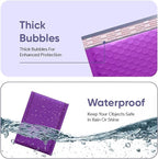 Purple 7.25x12 Inch Poly Bubble Mailers #1 | Self Seal Padded Envelopes | Air Cushioned Bubble Mailer | Usable Size 7.25x11 Inch | 100 Pack Bulk | Waterproof | Lightweight Mailing Shipping Bags
