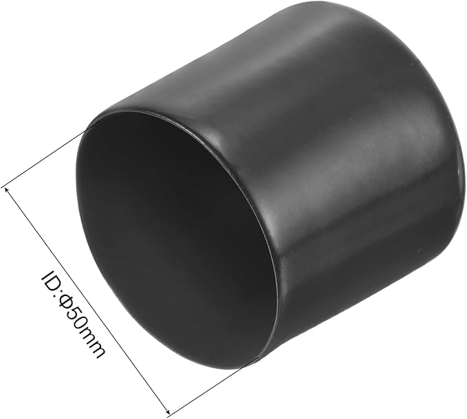 uxcell 4pcs Rubber End Caps 50mm(2") ID Vinyl Round End Cap Cover Screw Thread Protectors Dark Grey, 40mm Height