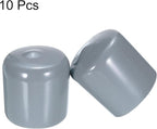 uxcell 10pcs Rubber End Caps 32mm(1.3") ID Vinyl Round End Cap Cover Screw Thread Protectors Grey