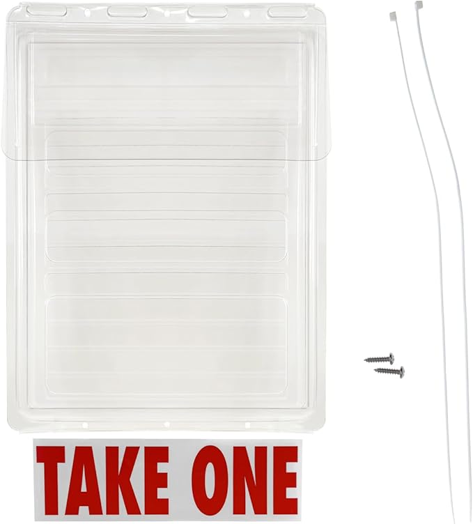 Calendars and More, Inc. Outdoor Real Estate Brochure Holder – Clear PETE Plastic Take-One Box with Snap-Shut Lid – Holds Up to 200 Flyers or Brochures (1)