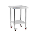 Stainless Steel Table for Prep & Work with 4 Caster Wheels with Undershelf 18 x 24 NSF Metal Commercial Kitchen Prep Table with Adjustable Under Shelf Worktable for Restaurant Home Outdoor