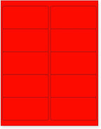 NextDayLabels - 8-1/2 x 11" Neon Color High Light Fluorescent Labels for Laser & Inkjet Printer (RED Fluorescent, 4 x 2" - 10 Per Page | 1000 Labels)