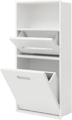 Stainless Steel Shower Niche with Trash Can Stainless Recessed Storage Cabinet White 26 * 11.8 No Tile Needed Wall Niche Recessed Toilet Paper Holder for Kitchen Living Room Bedroom Hotel