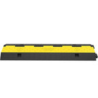VEVOR Cable Protector Ramp, 5 Packs 2 Channels Speed Bump, Rubber Modular Humps Rated 11000 LBS Load Capacity, Protective Wire Cord Ramp Driveway Rubber Traffic Speed Bumps Cable Protector