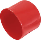 uxcell 4pcs Rubber End Caps 46mm ID Vinyl Round End Cap Cover Screw Thread Protectors Red, 40mm Height