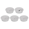 uxcell 5 Pcs 53mm (2.09 Inch) Desk Grommet, Plastic Cable Hole Cover, Wire Cord Cable Organizer for Home Office Computer Desk Cabinet, Gray