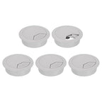 uxcell 5 Pcs 53mm (2.09 Inch) Desk Grommet, Plastic Cable Hole Cover, Wire Cord Cable Organizer for Home Office Computer Desk Cabinet, Gray