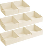 DIMJ Closet Storage Bins 8 Pack - Fabric Trapezoid Closet Organizer Bin, Foldable Storage Baskets for Shelves, Closet Shelf Organizer, Clothing Storage Box for Toys, Books, Towel, Clothes