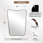 ANDY STAR Brushed Bronze Asymmetrical Mirror, 24"x32" Bathroom Mirror with Premium Stainless Steel Thin Frame, Antique Butterfly-Inspired Designer Mirror, Ideal for Bathroom, Powder Room, Entryway