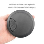 HAHIYO 2Pcs 3.15Inch/80mm Black ABS Plastic Sector-Shaped Desk Grommet Wire Grommet Cable Management Cord Hole Cover Desk Wire Hole Insert Wire Organizer for Computer Office Home Equipment System