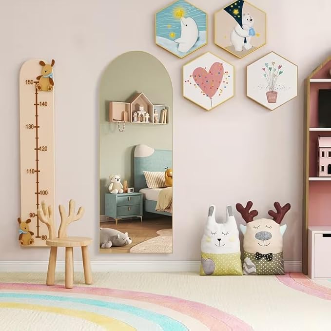 59"x20"Floor Mirror Full Length,Arched Full Length Mirror with Stand,Full Body Mirror,Hanging or Large Leaning for Bedroom Living Room Black