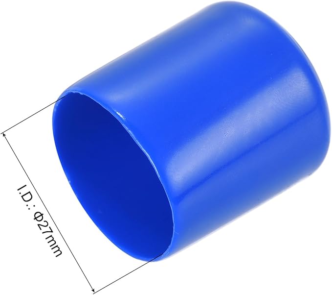 uxcell 10pcs Rubber End Caps 27mm ID Vinyl Round Tube Bolt Cap Cover Screw Thread Protectors Blue