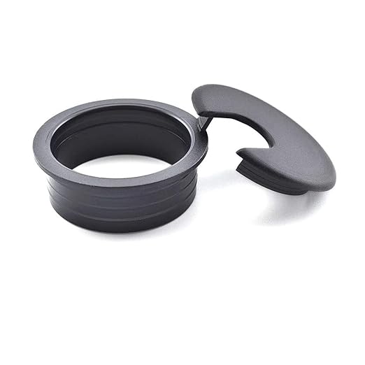 TuTuYa 6PCS Desk Grommet, Desk Grommet 2Inch(50mm) Desk Cable Grommet Desk Cable Hole Covers with Hole Saw, Ideal Solution for Office and Home Table Cable (Black, 2Inch_50mm)