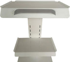 Medical Cart with Power Outlet, 3-Tier Mobile Clinic Trolley with Locking Wheels & Adjustable Tray, 132LBS Heavy Duty for Dental, Hospital & Salon Use
