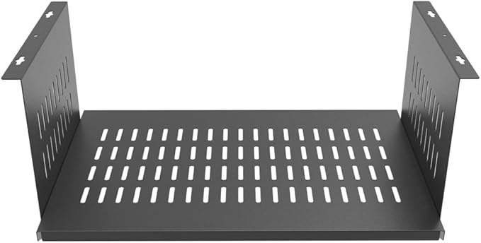 JINGCHENGMEI Under Desk Computer Mount for Small Form Factor SFF Computers and PCs, W 17.3" x H 6.5" x D 12", Compatible with PlayStation 4, PS4 Slim, PS4 Pro for Under Desk Gaming (6.5inch High)