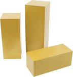 6Pcs Metal Display Pedestal Stands, Square Flower Display Pillars Rack for Wedding Party Decor, Dessert Table Display Cake Plant, Column Decorative Cube (Gold, 3PCS)