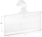 Pack of 100 - Plastic Wire Shelf Label Holder, Sign and Ticket Holder, Easy Clip Design with Tight Snap Lock Closure. Height, 1-1/4" X Width, 3" | "100 Label Inserts Included"